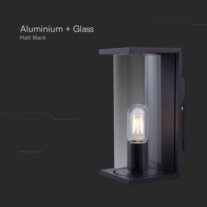 Ulkoseinävalaisin 1×E27/60W/230V IP44 musta