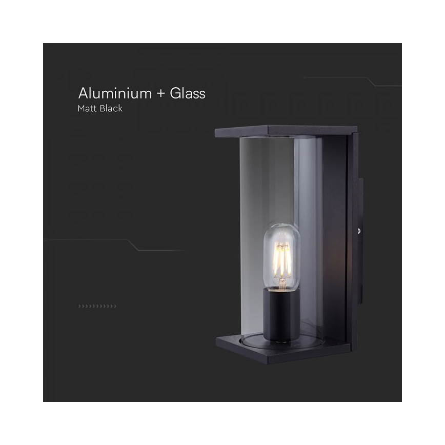 Ulkoseinävalaisin 1×E27/60W/230V IP44 musta