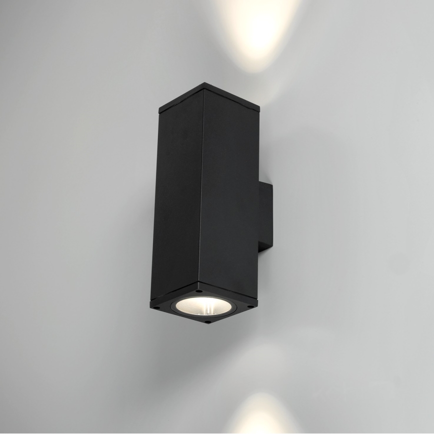 Ulkoseinävalaisin 2xGU10/35W/230V IP54 kulmikas musta