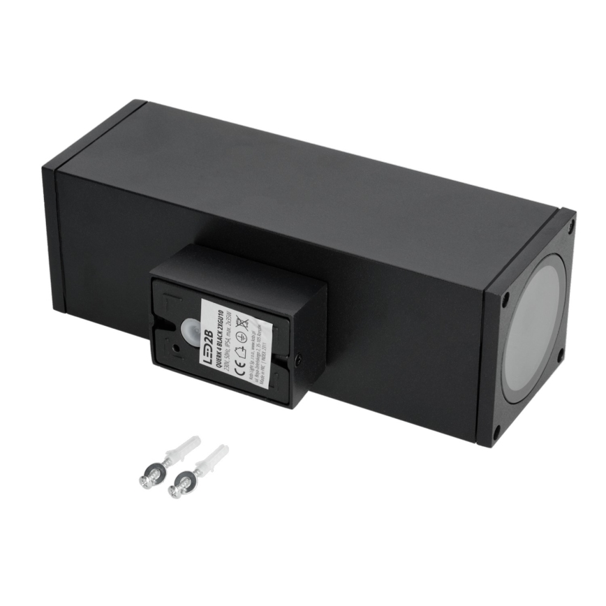 Ulkoseinävalaisin 2xGU10/35W/230V IP54 kulmikas musta