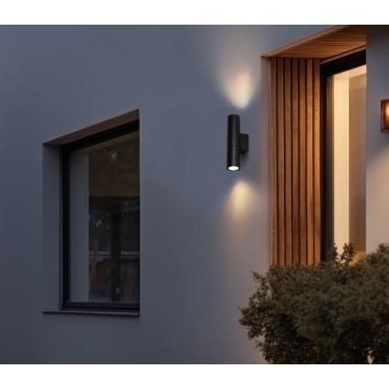 Ulkoseinävalaisin 2xGU10/35W/230V IP54 pyöreä musta