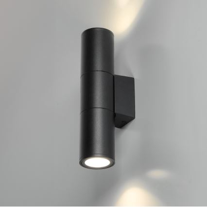 Ulkoseinävalaisin 2xGU10/35W/230V IP54 pyöreä musta