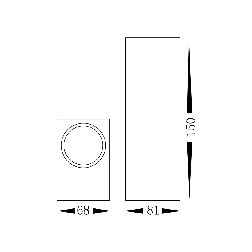 Ulkoseinävalaisin BOKA 2xGU10 / 60W / 230V IP44 musta