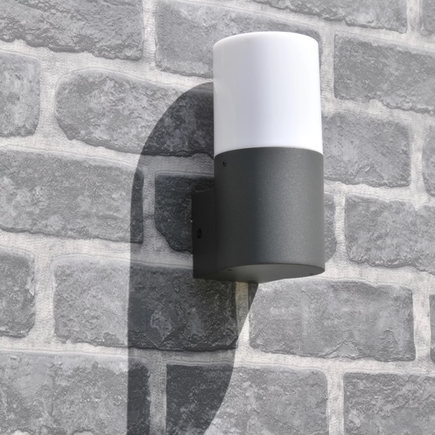 Ulkoseinävalaisin DALLAS 1xE27/12W/230V IP44 antrasiitti