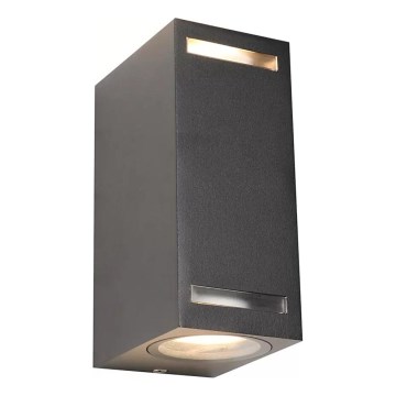 Ulkoseinävalaisin FAVEIRA 2xGU10/7W/230V IP44 antrasiitti