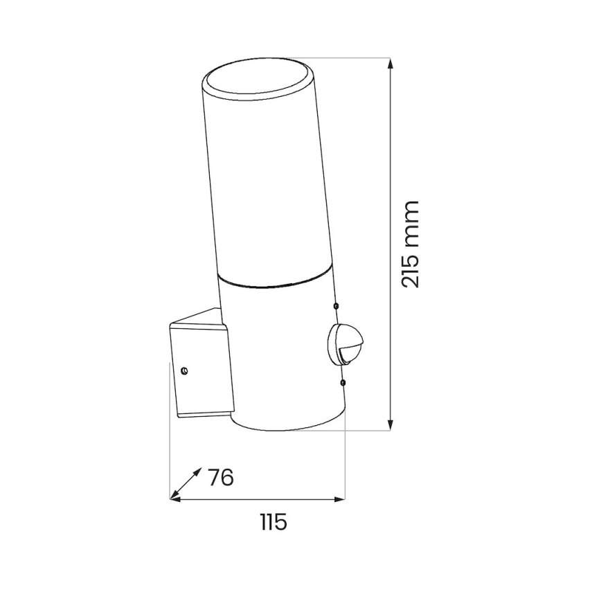 Ulkoseinävalaisin liiketunnistimella HARLEM 1xE27/60W/230V IP44 musta
