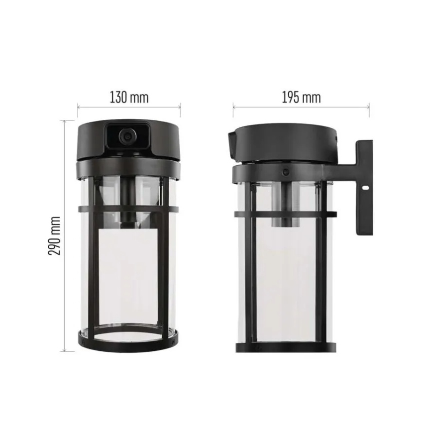 Ulkoseinävalaisin kameralla GOSMART 1xE27/15W/230V Wi-Fi IP44