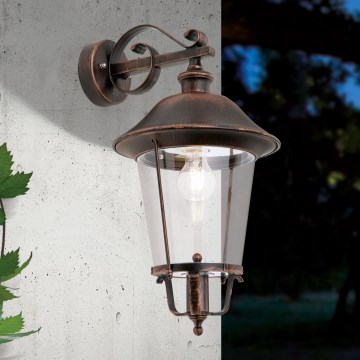 Ulkoseinävalaisin KENZO 1xE27/100W/230V IP44 pronssi/patina