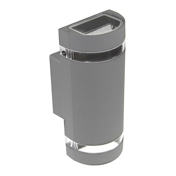 Ulkoseinävalaisin KORTEK 2xGU10/30W/230V IP44 harmaa