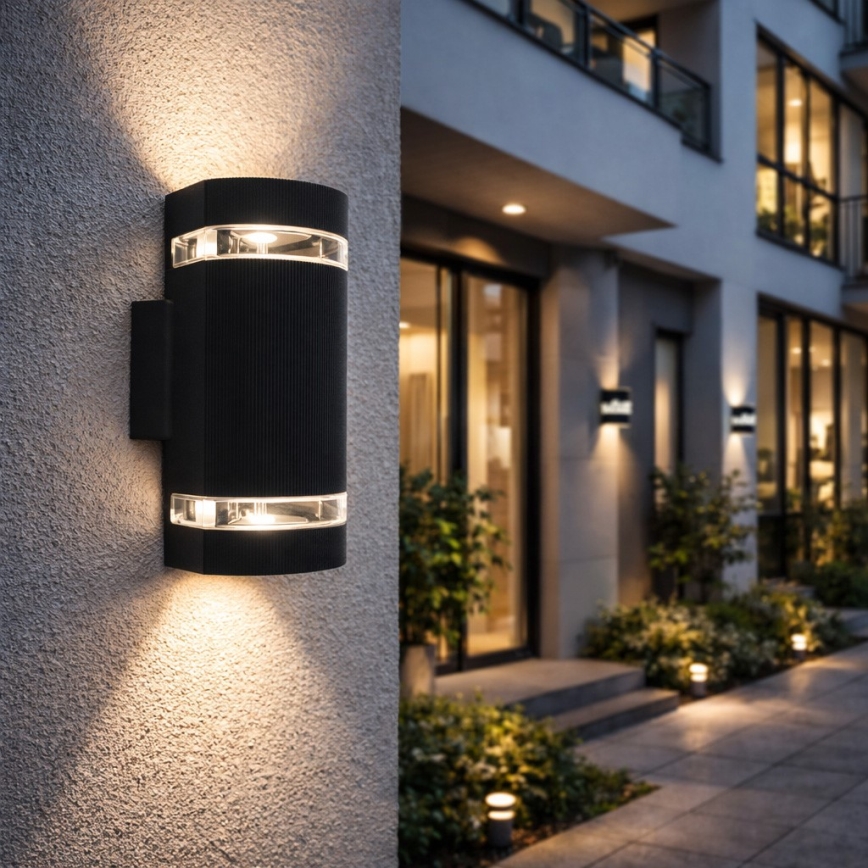 Ulkoseinävalaisin KORTEK 2xGU10/30W/230V IP44 musta