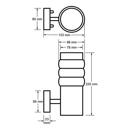 Ulkoseinävalaisin LULA BIS 1xE27/60W/230V IP44 ruostumaton teräs