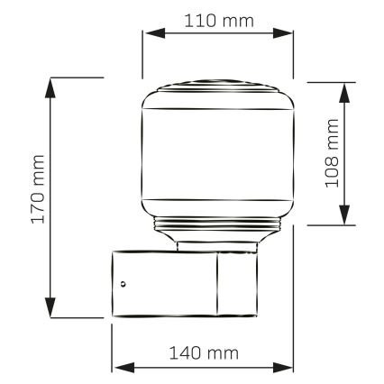 Ulkoseinävalaisin MADRID 1xE27/12W/230V IP44, musta