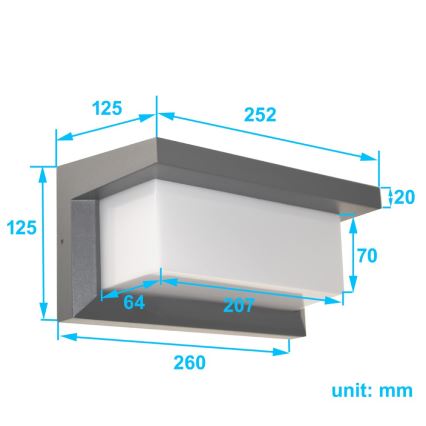 Ulkoseinävalaisin NEELY 1xE27/50W/230V IP54 antrasiitti