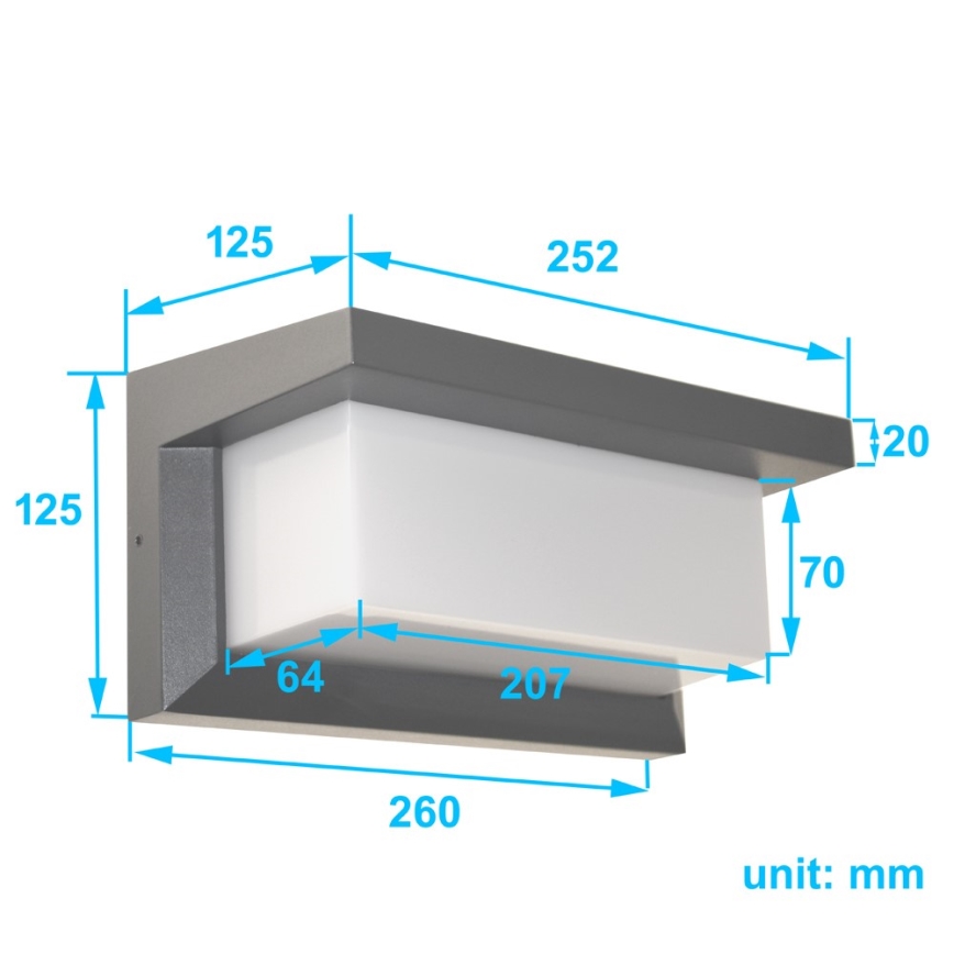 Ulkoseinävalaisin NEELY 1xE27/50W/230V IP54 antrasiitti
