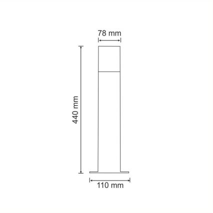 Ulkoseinävalaisin NEW YORK 1xE27/12W/230V IP44 44 cm antrasiitti