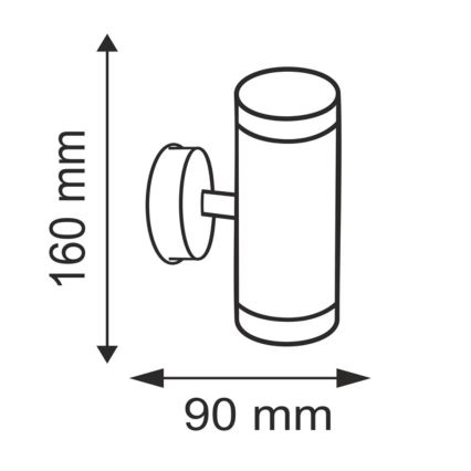 Ulkoseinävalaisin OLIMP 1 2xGU10/35W ruostumaton IP44