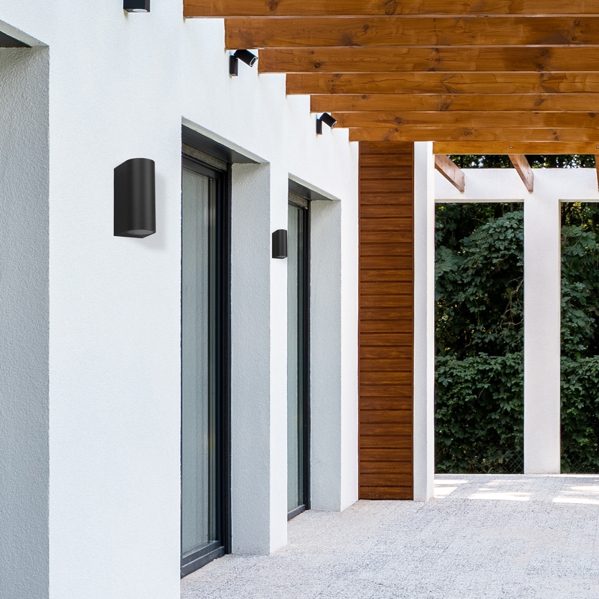 Ulkoseinävalaisin OVALIS 2xGU10/35W/230V IP44 musta