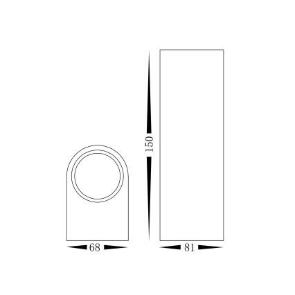 Ulkoseinävalaisin OVALIS 2xGU10/35W/230V IP44 musta