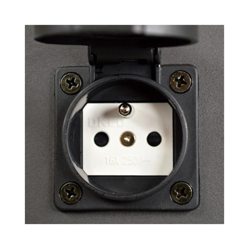 Ulkoseinävalaisin pistorasialla NEW YORK 1xE27/12W/230V IP44 44 cm antrasiitti