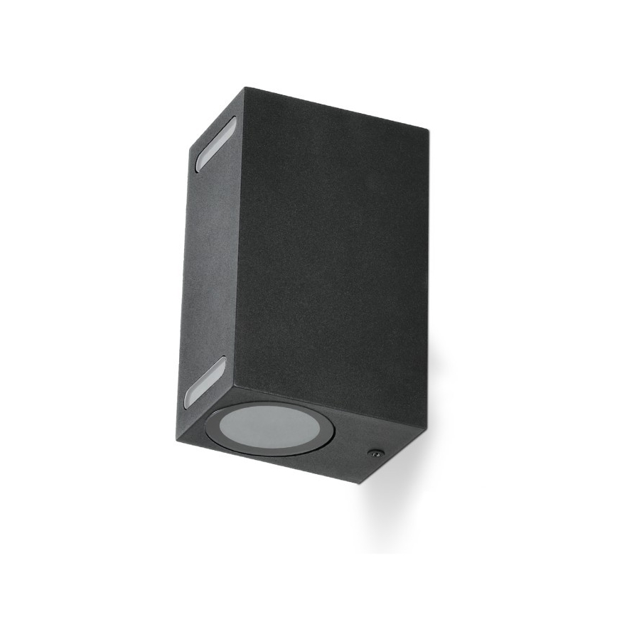 Ulkoseinävalaisin QUERK 2xGU10/35W/230V IP54 15 cm musta