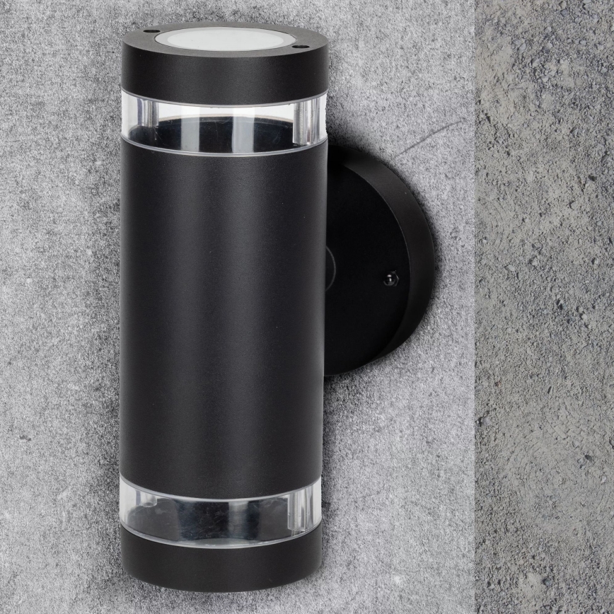 Ulkoseinävalaisin RINO 2xGU10/12W/230V IP54 musta