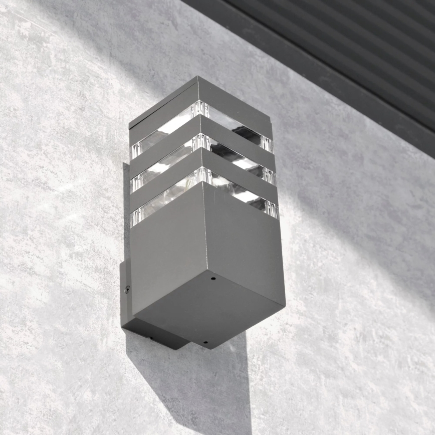 Ulkoseinävalaisin TEKSAS 1xE27/12W/230V IP44 antrasiitti