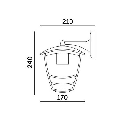 Ulkoseinävalaisin TEVIO KD 1xE27/60W/230V IP54 musta