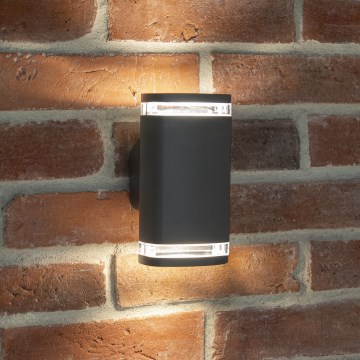 Ulkoseinävalaisin ZEVI 2xGU10/10W/230V IP54 antrasiitti