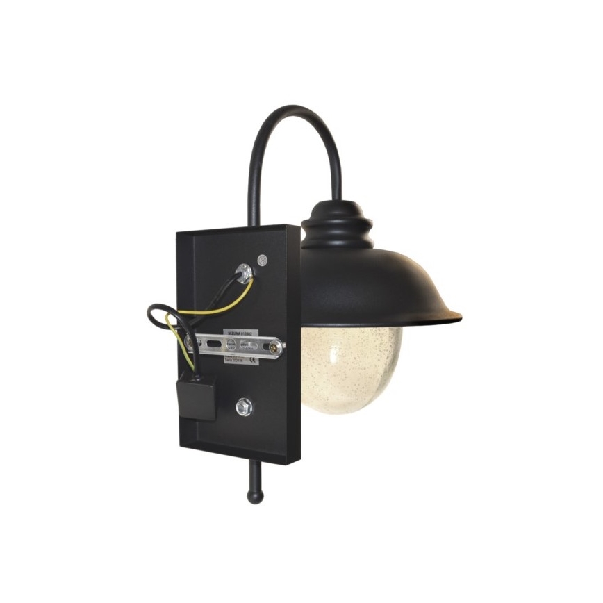 Ulkoseinävalaisin ZUNA 1xE27/60W/230V IP44 musta