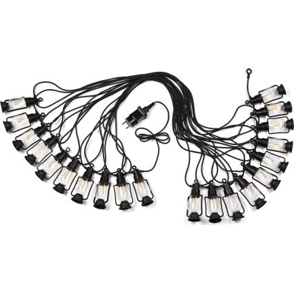 Ulkotila koristeellinen ketju SEPPELE 20xLED 20m IP44 lämpimänvalkoinen