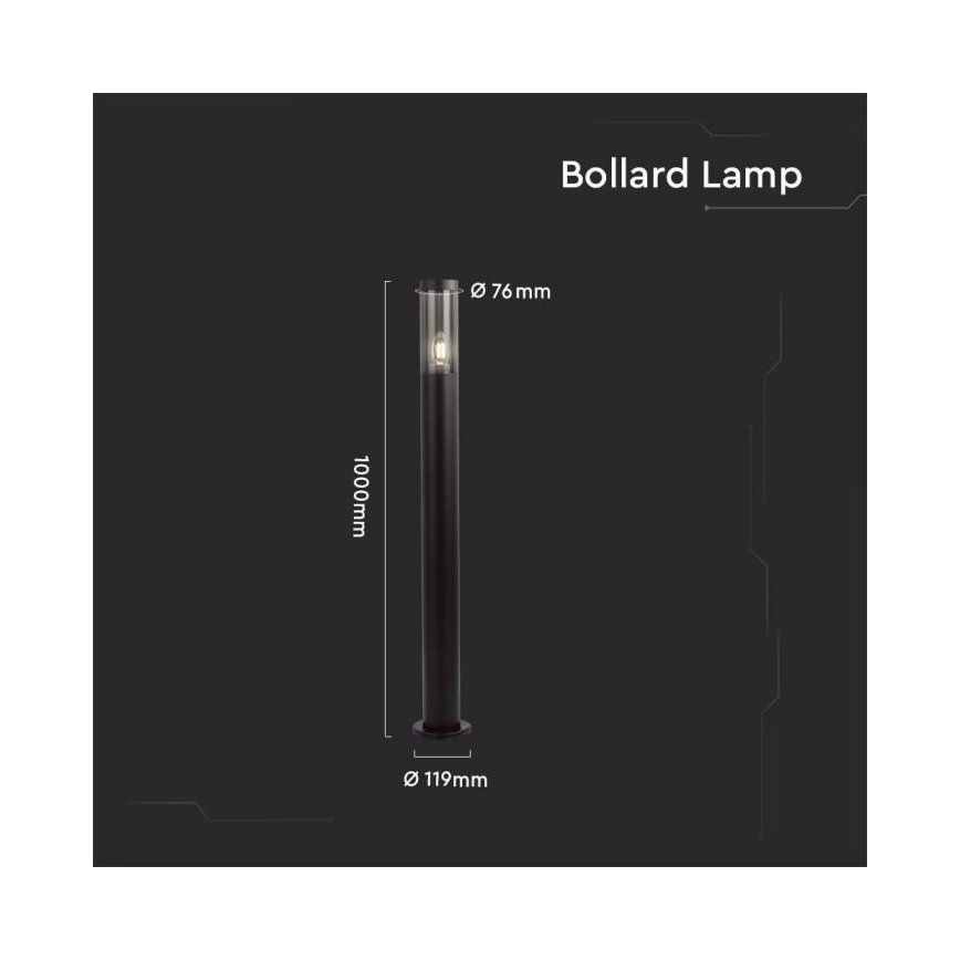 Ulkovalaisin 1xE27/18W/230V IP44 100 cm