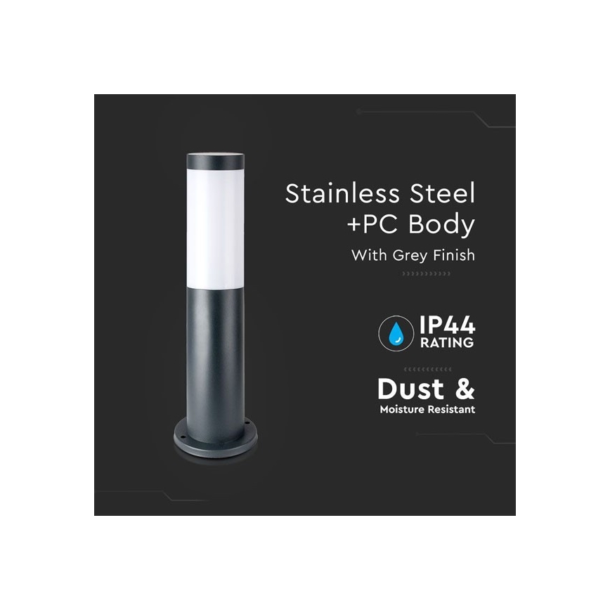 Ulkovalaisin 1xE27 / 60W / 230V IP44 45cm harmaa