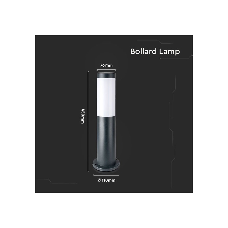 Ulkovalaisin 1xE27 / 60W / 230V IP44 45cm harmaa