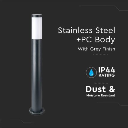 Ulkovalaisin 1xE27 / 60W / 230V IP44 80cm harmaa