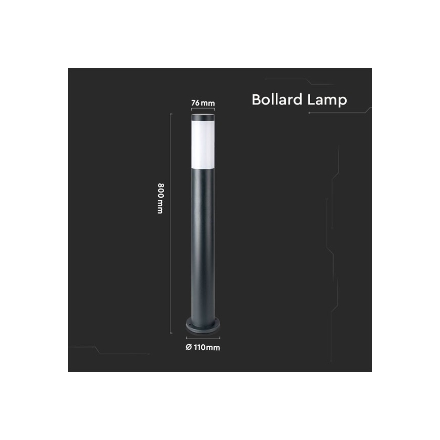 Ulkovalaisin 1xE27 / 60W / 230V IP44 80cm musta