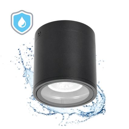 Ulkovalaisin 1xGU10/35W/230V IP54 pyöreä musta