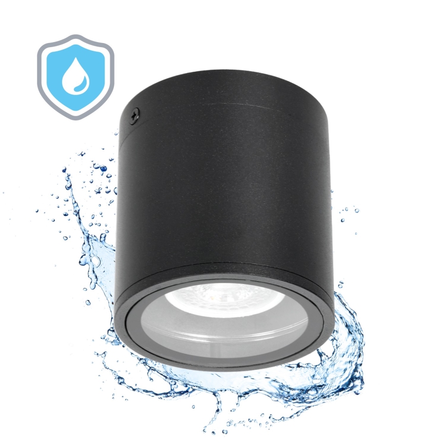 Ulkovalaisin 1xGU10/35W/230V IP54 pyöreä musta