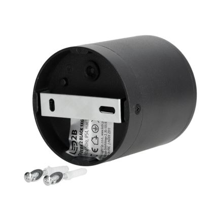 Ulkovalaisin 1xGU10/35W/230V IP54 pyöreä musta