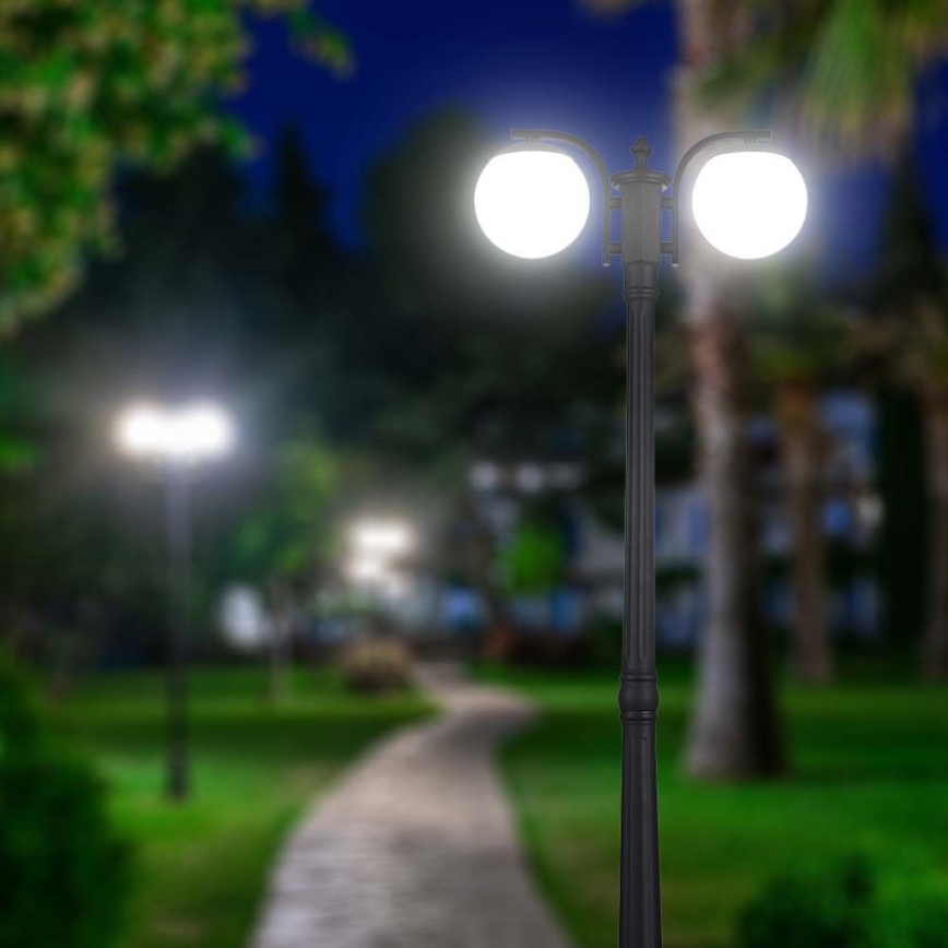 Ulkovalaisin 2xE27/60W/230V IP44 199 cm musta