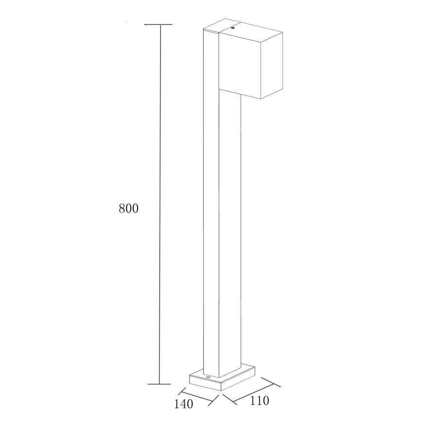 Ulkovalaisin BOSTON 1xGU10/10W/230V 80 cm IP54 musta