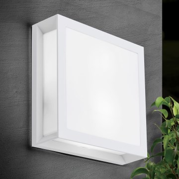 Ulkovalaisin HENRY 2xE27/15W/230V 26x26 cm IP44 valkoinen