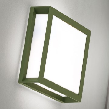Ulkovalaisin HENRY 2xE27/15W/230V 26x26 cm IP44 vihreä
