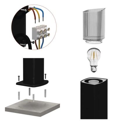 Ulkovalaisin LANA 1xE27/25W/230V IP54 75 cm