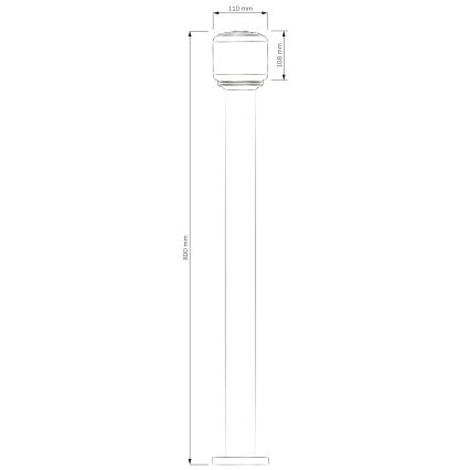 Ulkovalaisin MADRID 1xE27/12W/230V 80 cm IP44 musta