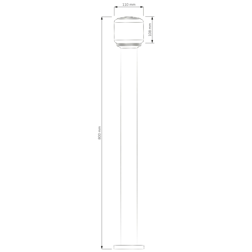 Ulkovalaisin MADRID 1xE27/12W/230V 80 cm IP44 musta