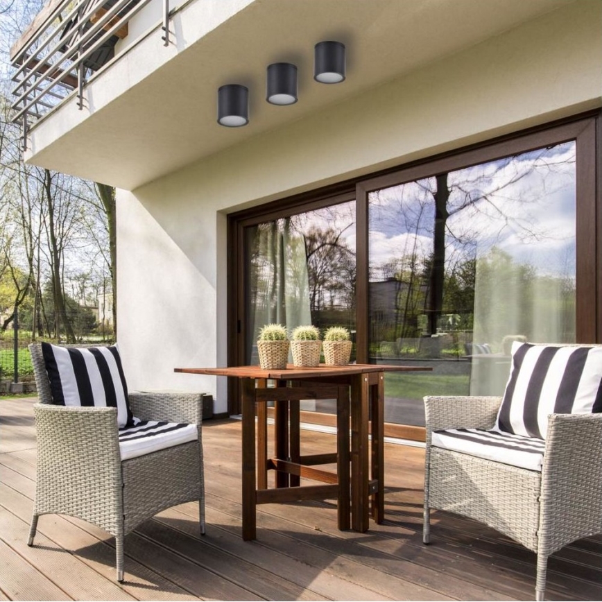 Ulkovalaisin OHIO 1xGU10/10W/230V IP54 musta