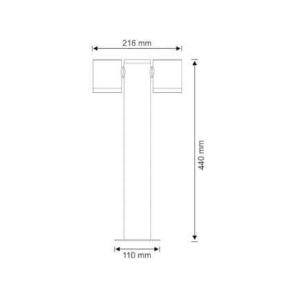 Ulkovalaisin PINO 2xGU10/10W/230V IP44 44 cm