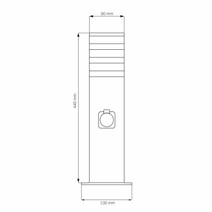 Ulkovalaisin pistorasialla TEKSAS 1xE27/20W/230V 44 cm IP44 antrasiitti