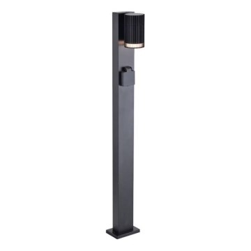 Ulkovalaisin SCHUKO-pistorasialla 1xGU10/10W/230V IP44 80 cm musta