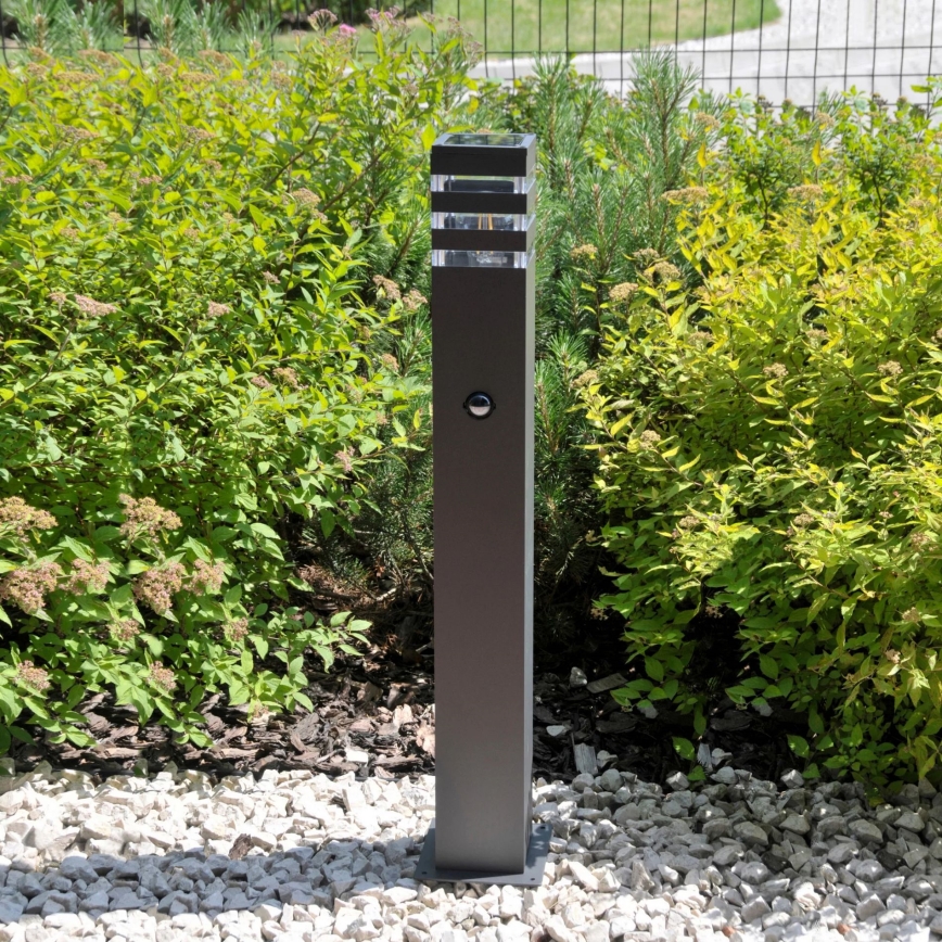 Ulkoseinävalaisin anturilla TEKSAS 1xE27/12W/230V IP44 74 cm antrasiitti